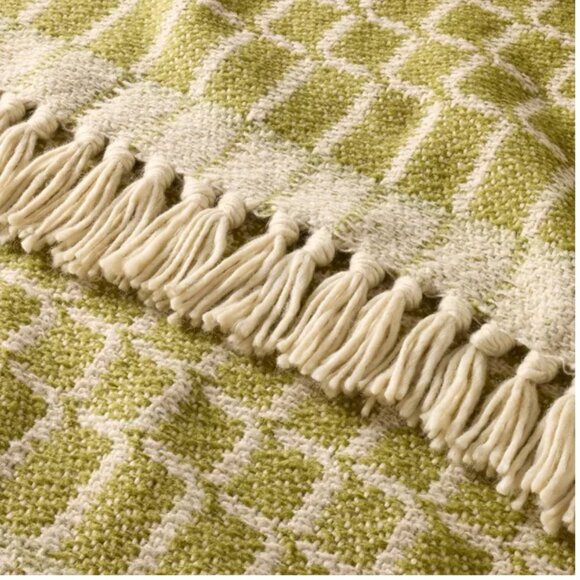 HEARTH & HAND Magnolia Grid Fringe Throw Blanket - Picture 3 of 3